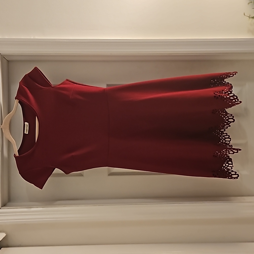 Red sundress with cute bottom lace detail- size M